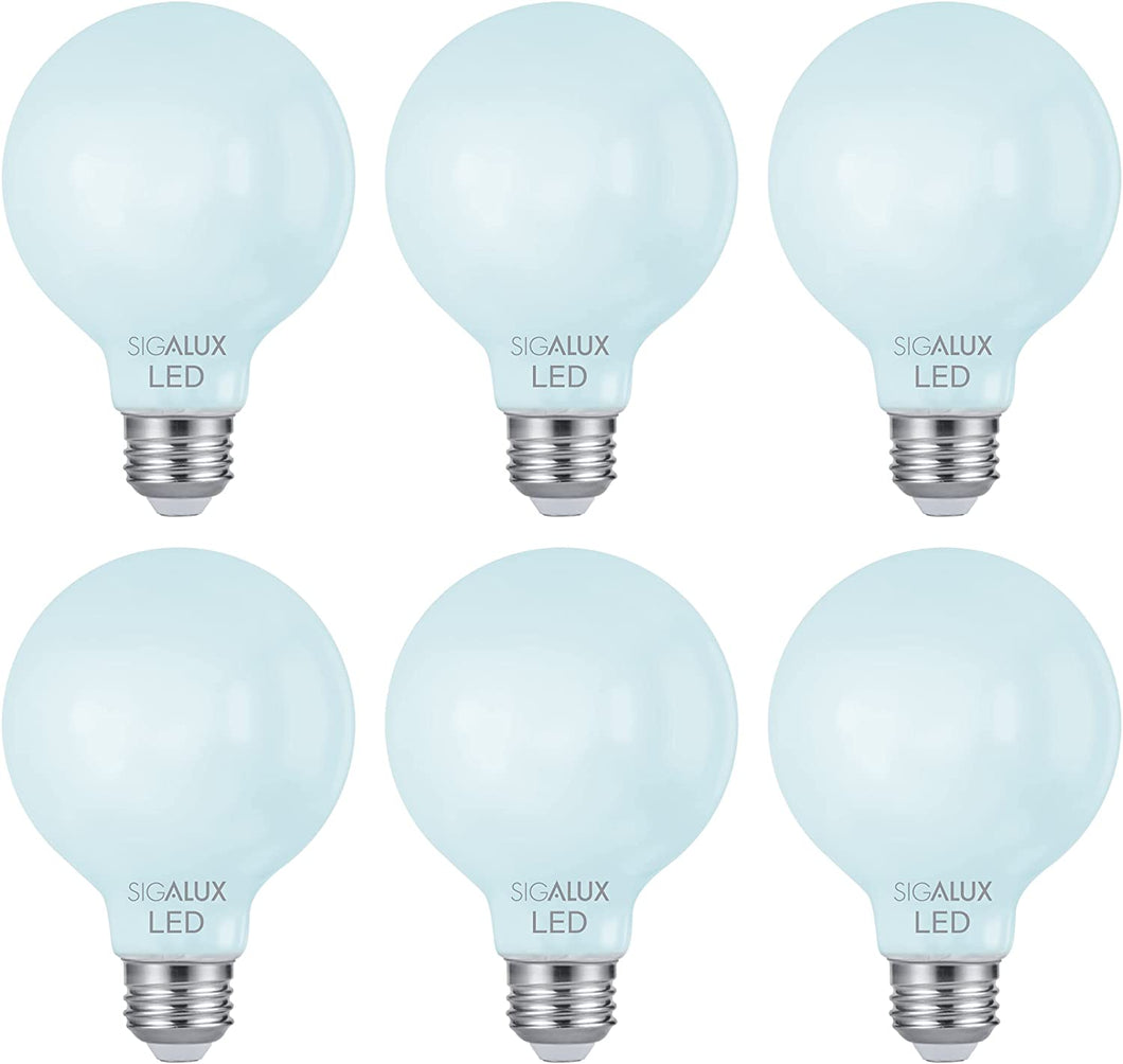 60W Equiv. Frosted Glass Filament G25 Daylight Dimmable LED Bulb