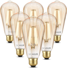Load image into Gallery viewer, 40W Equiv. Amber Glass Filament ST19 Soft White Dimmable LED Bulb
