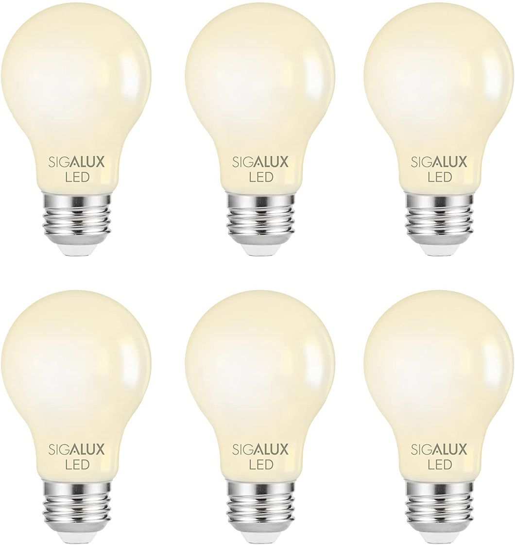 60W Equiv. Frosted Glass Filament A19 Soft White Dimmable LED Bulb