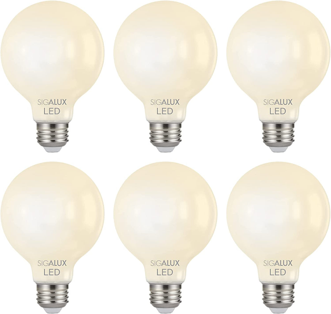 60W Equiv. Frosted Glass Filament G25 Soft White Dimmable LED Bulb