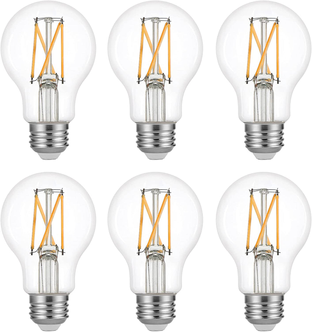 75W Equiv. Clear Glass Filament A19 Soft White Dimmable LED Bulb