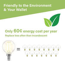 Load image into Gallery viewer, 60W Equiv. Clear Glass Filament G16.5/E12 Soft White Dimmable LED Bulb
