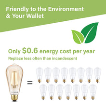 Load image into Gallery viewer, 40W Equiv. Amber Glass Filament ST19 Soft White Dimmable LED Bulb
