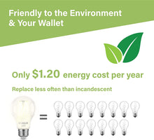 Load image into Gallery viewer, 75W Equiv. Clear Glass Filament A19 Soft White Dimmable LED Bulb
