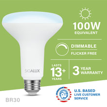 Load image into Gallery viewer, 100 Watt Equivalent Daylight Dimmable BR30 LED Bulb
