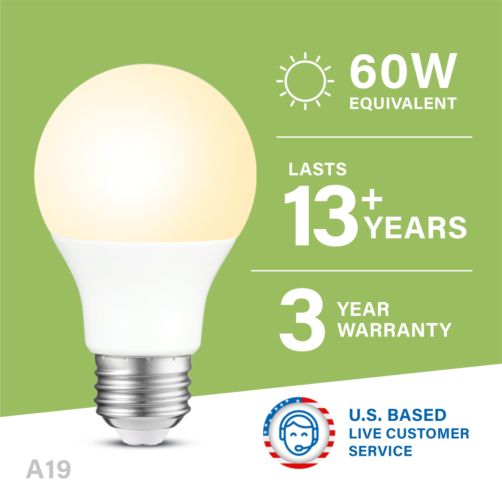 60 Watt Equivalent Soft White A19 LED Bulb