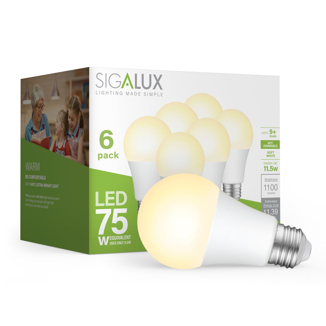 75W Equivalent Soft White A19 LED Bulb