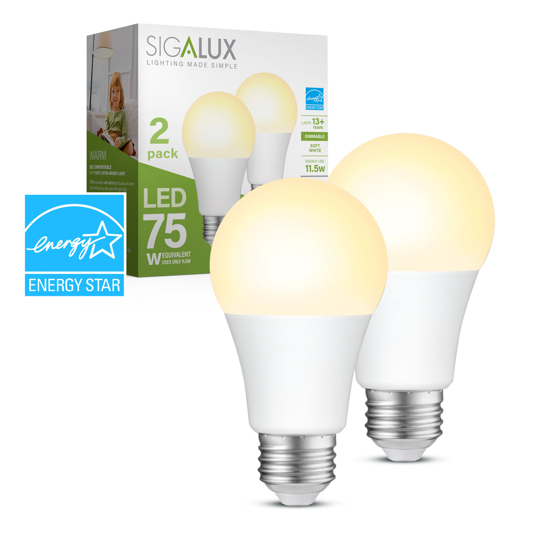75 Watt Equivalent Soft White Dimmable A19 Bulb